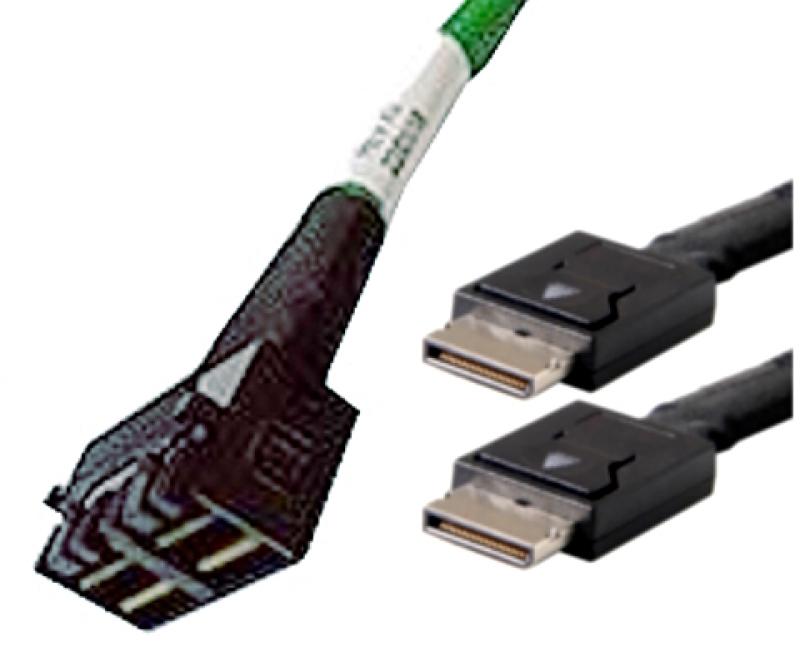 Broadcom 05-50062-00 1m x8 SFF-8643 to 2 x4 SFF-8612 OCuLink U.2 Enabler  Cable