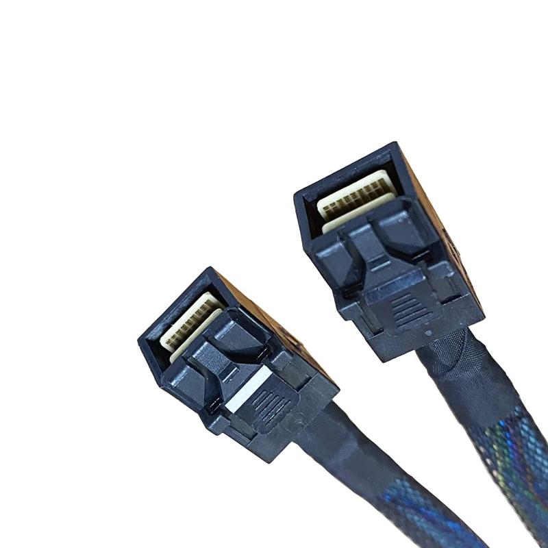 Broadcom 05-60002-00 1m x8 SFF-8654 (SlimSAS) to Two x4 SFF-8643 Mini SAS  HD (NVMe Connection) Tri-Mode Cable