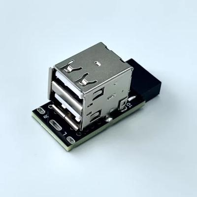 USB 9-pin to Dual USB 2.0 Type-A Female Adapter