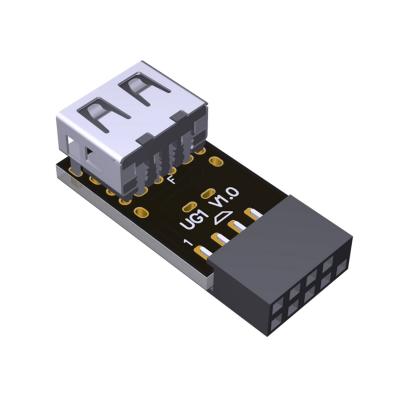 USB 9针转USB 2.0 A型母口适配器