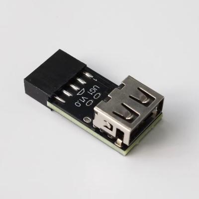USB 9针转USB 2.0 A型母口适配器