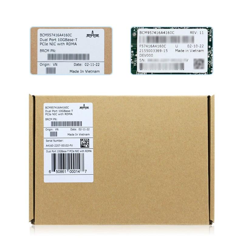 Broadcom BCM957416A4160C P210TP Dual-Port 10GBASE-T Ethernet PCIe 3.0 x8  Network Interface Card