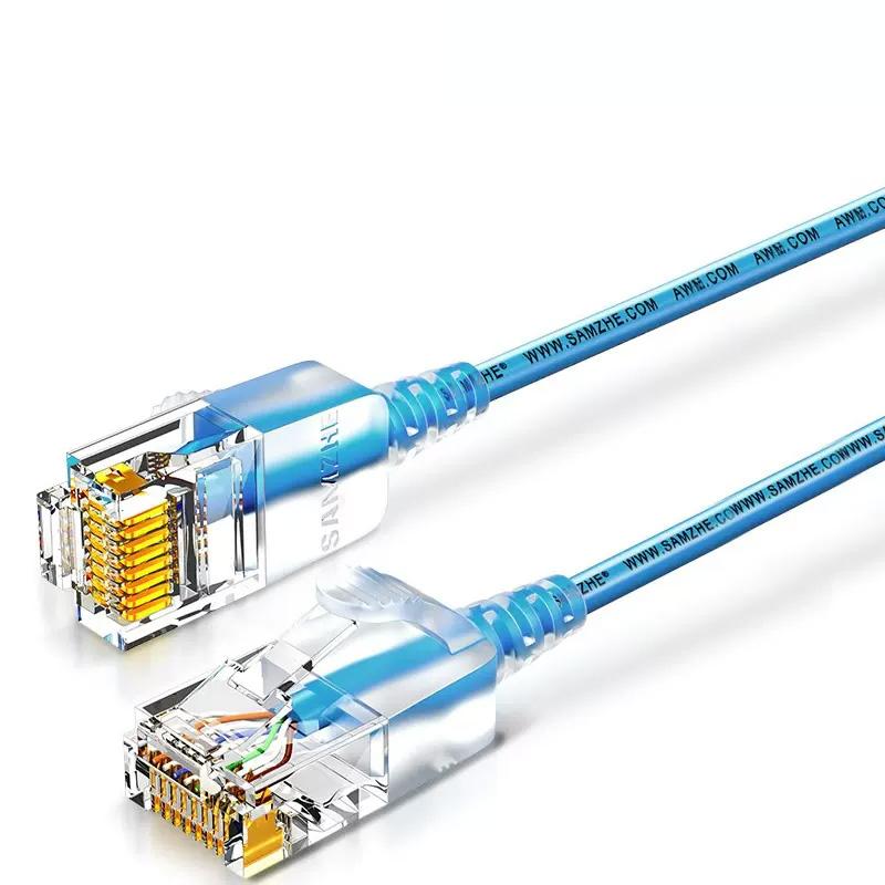 1m (3.3ft) Cat6A Slim Unshielded (UTP) 10Gbps Ethernet Network Patch Cable,  Blue