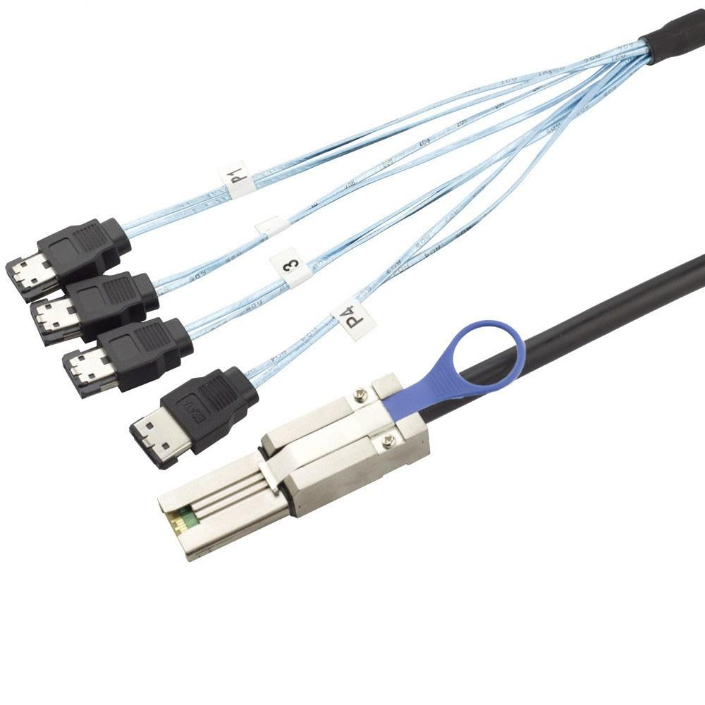 thumbnail interactive-video image 1 of SFF-8088 To SFF-8088 External Mini SAS Cable – 1, 2, Or 3 Meter Options For Dell & Servers 1 of 3