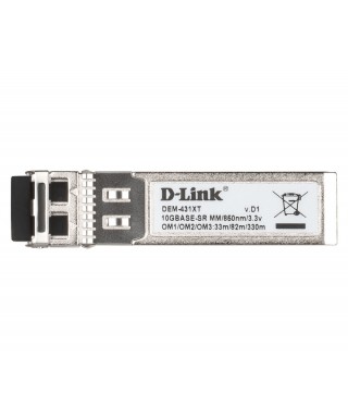 DEM-431XT-DD 10GBase-SR SFP+ Transceiver, DDM, 80/300m