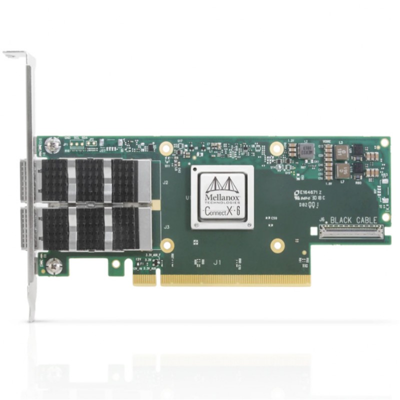 Mellanox MCX653106A-EFAT ConnectX-6 VPI adapter card, 100Gb/s (HDR100, EDR  IB and 100GbE), dual-port QSFP56, PCIe3.0/4.0 Socket Direct 2x8 in a row,  