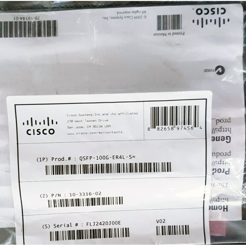 Genuine Cisco QSFP-100G-ER4L-S