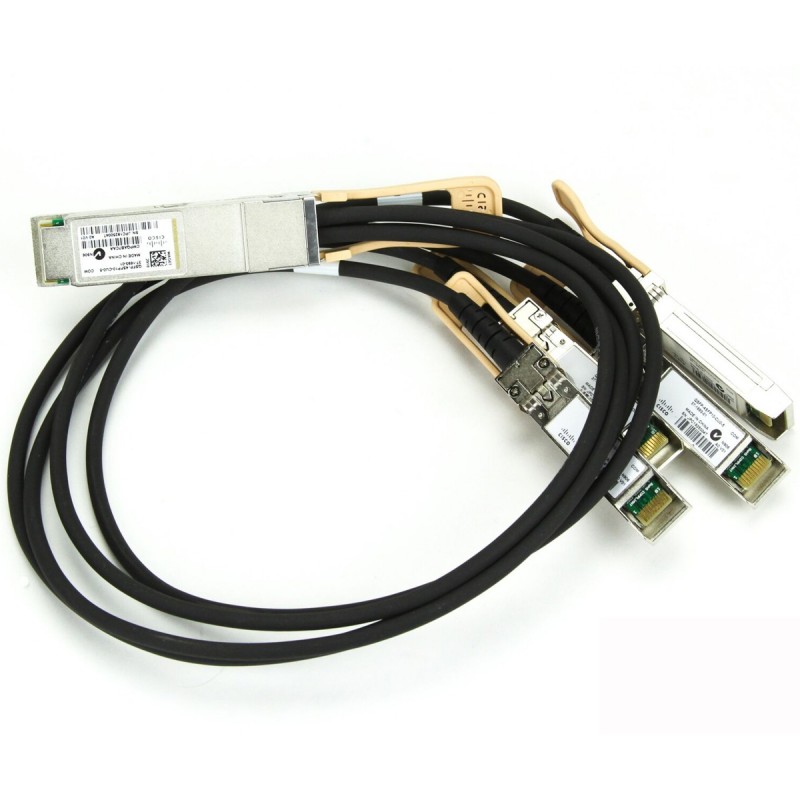 Cisco QSFP-4SFP10-CU0-5 40GBASE-CR4 QSFP to 4 10GBASE-CU SFP+ direct-attach  breakout cable, 1/2-meter, passive