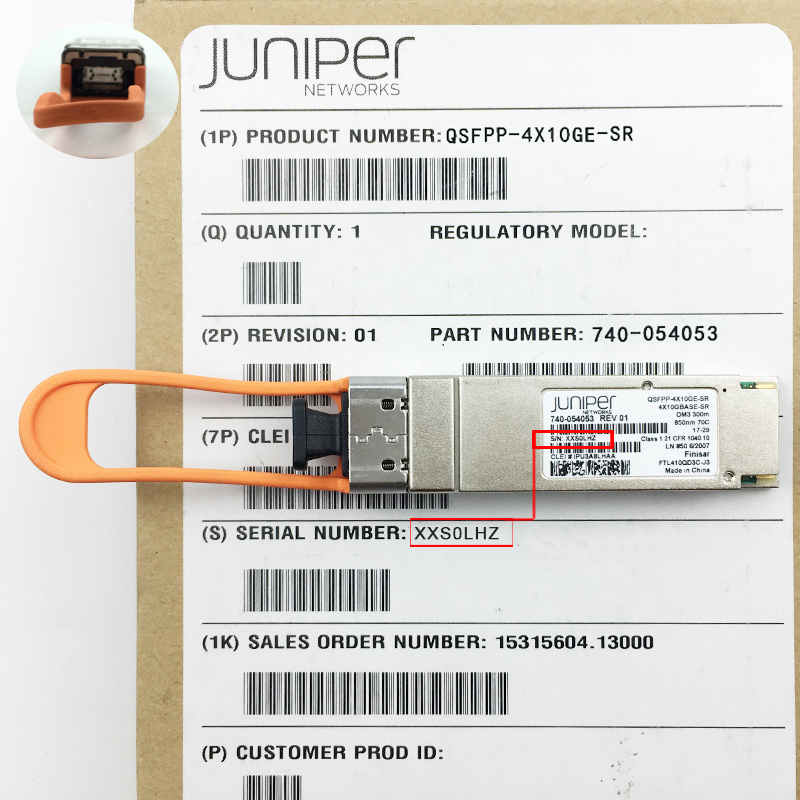 Genuine Juniper QSFPP-4X10GE-SR